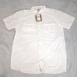 PJ Mark Shirt Mens XL White‎ Pocket Short Sleeve Button Up Formal Casual NEW